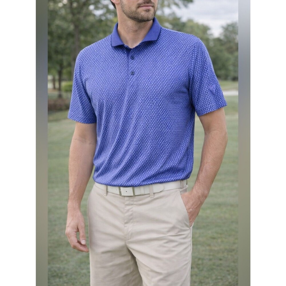 Greyson Golf Polo Shirt Men’s XL Periwinkle Blue Pattern Performance